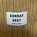 Aritzia  Sunday Best Womens Brown Rib Knit Cuffed Fold Up Beanie Cap Hat One Size Photo 2