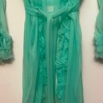 Amanda Uprichard Aqua/ Tiffany blue Sheer Robe Photo 4