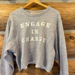 Universal Threads Women's "Engage In Change" Cut Off Sweatshirt Universal Thread Gray Size Medium Photo 2