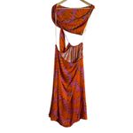 Farm Rio  Copacabana Orange Printed One Shoulder Cut Out Maxi Dress Size Large Photo 15