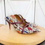 Malone Souliers Maureen Python Embossed Leather High Heel Mules Ivory Multi 39.5 Photo 0