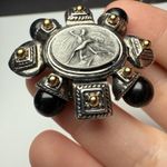 Figures Dancing Retro Signed LR Brooch Pin Two Tone Lady Remington Photo 7