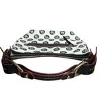 Dooney & Bourke Vtg Monogram Shoulder Bag Purse Ivory Black Leather Trim 10.5x15 Photo 4