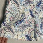 Talbots Linen Paisley Shorts 6.5” Blue White Preppy Vacation Coastal Nautical Photo 2