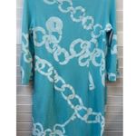 Lilly Pulitzer S Blue Chain Print 3/4 Sleeve Shift Dress Cotton/Spandex Womens C Photo 1