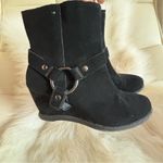Solesenseability Black Suede Ankle Wedge Boots Size 9 Photo 1