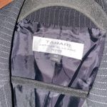 Tahari  Arthur S Levine Black Pin Stripe 2-Button Blazer Jacket Women's Size 14P Photo 3