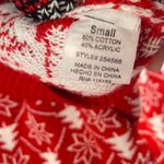 Poof! Poof Llama knit ugly Christmas sweater small red‎ and white Photo 3