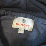Sundry Cropped Navy Hoodie with Americana Details, Sz Small Photo 1