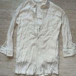 TALULAH  Shirt Top Womens S Cream‎ Oversized Tunic 3/4 Sleeve Button Up Lined Photo 0