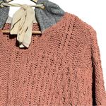 Elan Peach Cable Knit Chunky Oversized Hoodie Sweater In Size S Photo 3
