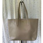 Lacoste Anna Leather Reversable Taupe Incense Open Shopper Tote Shoulder Bag Photo 3