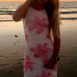 SheIn white and pink flower dress small Photo 0