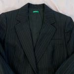 United Colors Of Benetton Made in Italy of Benetton black striped wool blend jacket blazer size 42 or US 6 Photo 14