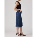 Levi's Women's 27 High-Rise Slit Skirt Lets Get Lost Again Dark Wash Size 27 Photo 2