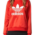 Adidas  Originals Trefoil Women's Bold Red Logo Sweatshirt - Size Small Photo 0