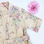 Anthropologie Solitaire X  Flora Eyelet Belted Button Front Shirt Dress Boho Photo 6