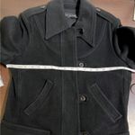 DDCLAB Black Wool Blend Coat Leather Accents Made in Italy Size Small (est) Photo 8