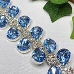 Silver and Aquamarine Glam Bracelet New Blue Photo 3