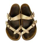 Birkenstock Women's Mayari cream Birko-flor toe loop slide sandals US 7 EU 38 Photo 3