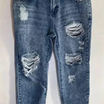 Flamingo Women's Distressed Boyfriend Jeans Size M Blue EUC! 0112 Photo 0