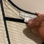 NEW Calligraphie White Sleeveless Knit Duster/Cardigan with Black Trim Size XL Photo 3