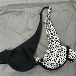 SheIn Women's Black and White Polka Dot Bikini Top Size S over one shoulder Photo 0