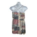 Earthbound Boho Flare Patchwork Mini Sundress Size Large Festival Cottagecore Tan Photo 6