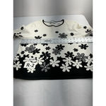 Womans Alfred Dunner Petite Long Sleeve Pullover Sweater White Black Flowers PXL Size XL Photo 5