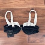 Lulus  Black White Halter Bikini Top Strappy Cup Swimwear Size Medium Photo 4