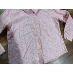 Vintage Denim & Co pink snap down collar embroidered floral shirt Size L Photo 7