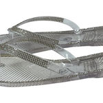 Lauren Lorraine Tampa Rhinestone Flip Flops Jelly Thong Sandals Clear Size 7 NWB Photo 0