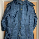 Amazon  Women’s Blue Insulated Puffer Jacket with Fur. Size: Small Photo 0