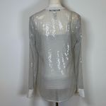 White House | Black Market Sheer Sequin Button-Down Blouse & Cami Women’s Small Photo 4