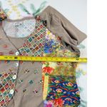 Parsley Sage 1X Patchwork Kimono Style Cardigan Tunic Top Earth Tones Floral Tan Photo 3