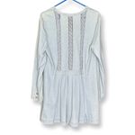 Denim Vintage Light Wash Drop Waist Button Down Lace Trim Dress Sz 12 Photo 2