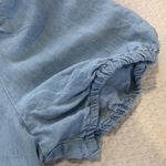 ZARA  Blue V-Neck Short Puff Sleeve Babydoll Dress w Tiered Skirt Sz MD Photo 8