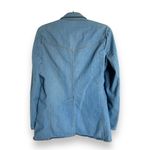 American Graffiti Womens Blazer Sz L Vintage‎ Denim Jean Jacket Shoulder Pads Blue Size L Photo 2