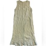 Francesca Bettini Green Sleeveless V Neck 100% Linen Midi Dress Womens Size S Photo 1