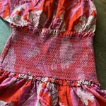 Farm Rio Dewdrop Floral One-Shoulder Mini Dress Women's Small Photo 5