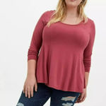 Torrid Super Soft Scoop Neck Fit And Flare Long Sleeve Top 5 5X T-Shirt 14312351 Photo 0