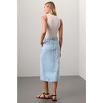 Madewell  Light Blue Denim 100% Cotton Mid-Length Cut Wrap Midi Skirt Size 29 Photo 2