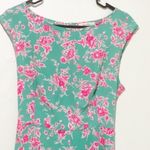 Black Bead turquoise floral dress back cutout Photo 2