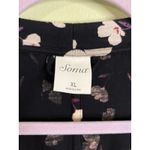Soma  black floral short open front kimono Robe, size Extra large Photo 2