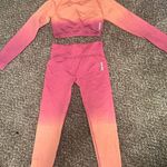Gym Shark Pink and Orange Ombre Activewear Set Photo 0