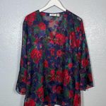 Victoria's Secret Vintage  Women S Red Purple Floral Pajama Top Gold Label Satin Photo 0