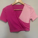 SheIn  Dark and Light Pink Colorblock Crop Top Size Medium Photo 0