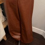 7 For All Mankind High Rise Vegan Brown Leather Pants Double Zip Size 6 Photo 3