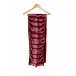 Italian Jersey Neck Scarf Shutter Style Italy Pink/Burgundy Oblong Rectangle EUC Red Photo 1