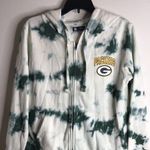 NFL team apparel green tie dye Green Bay packers footballs zip up hoodie jacket Photo 1